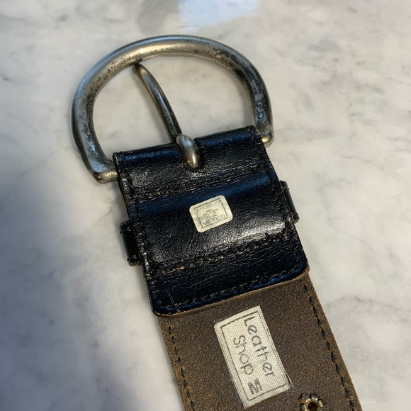 Mens Black Leather Belt With Coins From Around World Size Medium Leather Shop - Picture 7 of 11